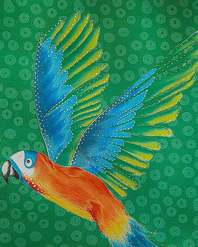 Parrot Paradise Чанта За Пазаруване 54,5x38 cm Зелен