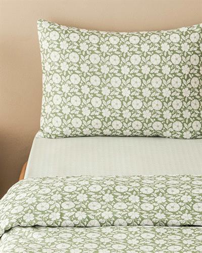 Parterre Спален Комплект Двоен Лесно за гладене 200x220 см Светлозелен