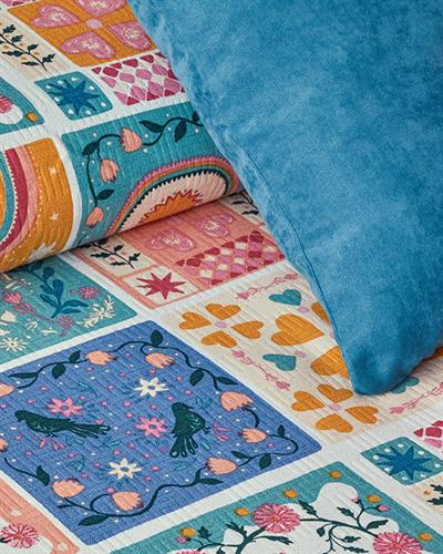 Printed King Size Summer Blanket 240x220 cm Pink