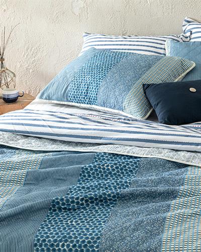 Patchy Stripe Покривка За Легло Комплект King Size, Многофункционално, Синьо, 240 X 220 Cm