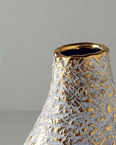 Pavia Ваза Каменна керамика 13,5x29,5 см Златен