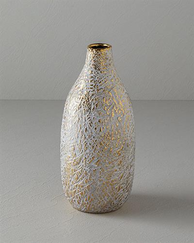 Pavia Ваза Каменна керамика 13,5x29,5 см Златен