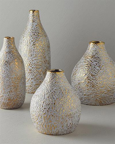 Pavia Ваза Каменна керамика 13,5x29,5 см Златен