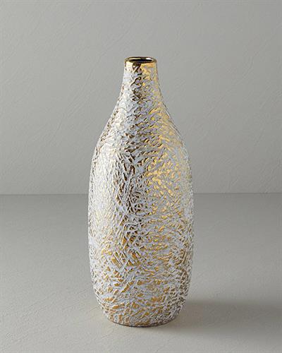 Pavia Ваза Каменна керамика 15,5x39,5 см Златен