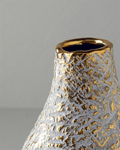Pavia Ваза Каменна керамика 15,5x39,5 см Златен