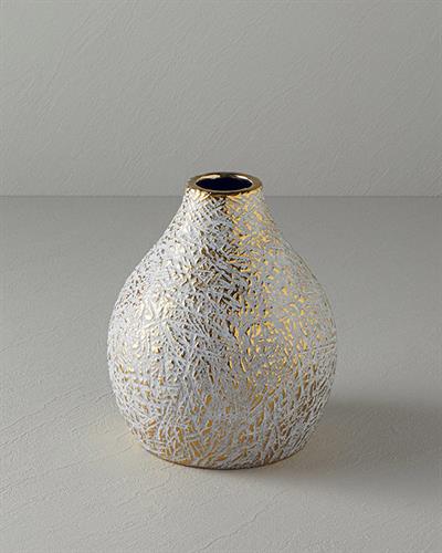 Pavia Ваза Каменна керамика 19x22 см Златен