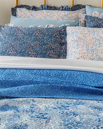 Peaceful Garden Универсална Покривка За Легло King Size, Синьо, 240 X 220 Cm