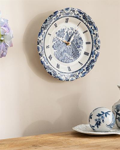 Peacock СТЕНЕН ЧАСОВНИК Порцелан 27 cm Blue-White