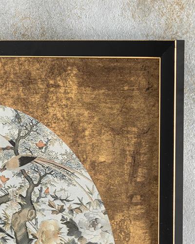 Peacock Garden Painting 40x40 cm Gold