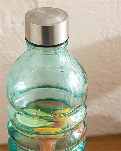 Pearly Glass Bottle 1250 ml Turquoise