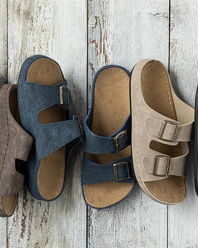 Pedro Artificial Leather Mens Sandals 40 Navy Blue