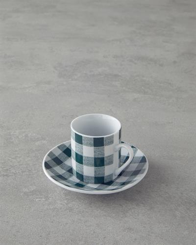 Peggy Комплект С Чаши За Кафе 4 части за 2 души Порцелан 80 мл Зелен