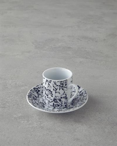 Peggy Комплект С Чаши За Кафе 4 части за 2 души Порцелан 80 мл Черен