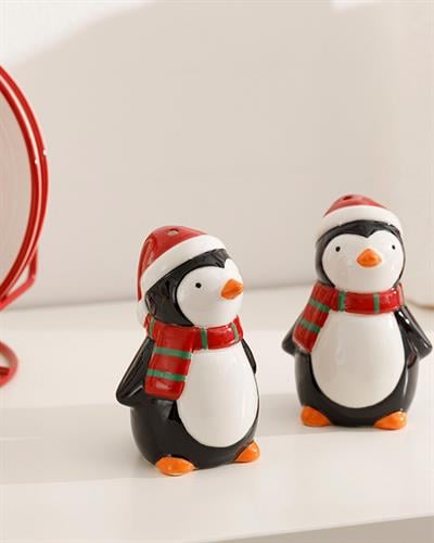 Penguin Солница И Пиперница 2 бр. Доломит 5x8 см Черен - Бял