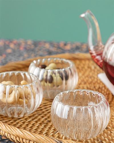 Perle Borosilicate Glass 3 Set Bowl 35 ml Transparent