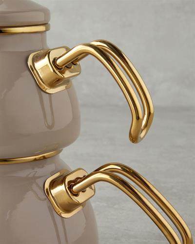 Perro Чайник Мини Емайлиран 0,50 л + 1,1 л Бежов