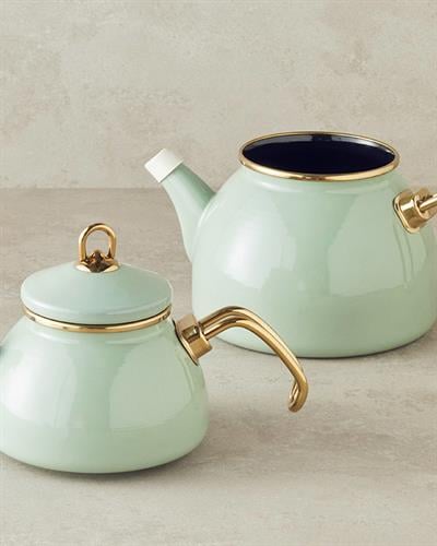 Perro Чайник Емайлиран 1,1 Литра + 2,3 Литра Светла мента