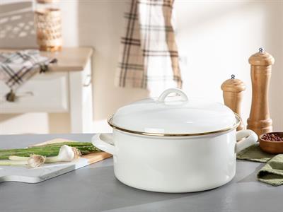 Perro Тенджера Дълбок Емайлиран 24 см Бял