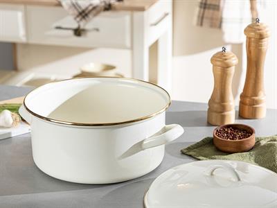 Perro Тенджера Дълбок Емайлиран 24 см Бял