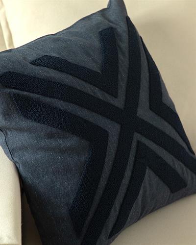 Petale Декоративна Калъфка За Възглавница Punch Бродиран, Индиго, 45 X 45 Cm