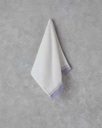 Кърпа За Лице С крошет Памучен 50x80 см Екрю - Лилав