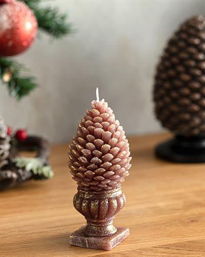 Pine Cone Свещ Кафяво, 0