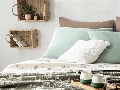 Pine Forest Одеало Единичен Размер, Памучен, Зелено, 150 X 200 Cm