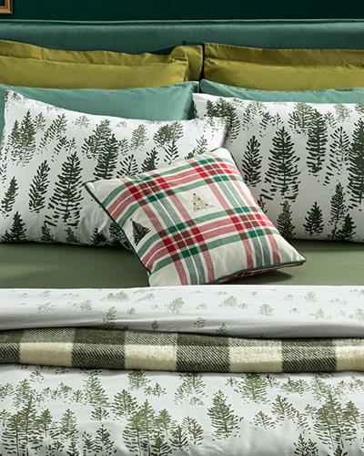 Pine Forest Спално Бельо Компле Единичен Размер, Памучен, Зелено, 160 X 220 Cm