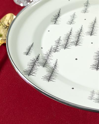 Pine Tree Band Фанус За Кекс Емайлиран, Зелено, 31 Cm