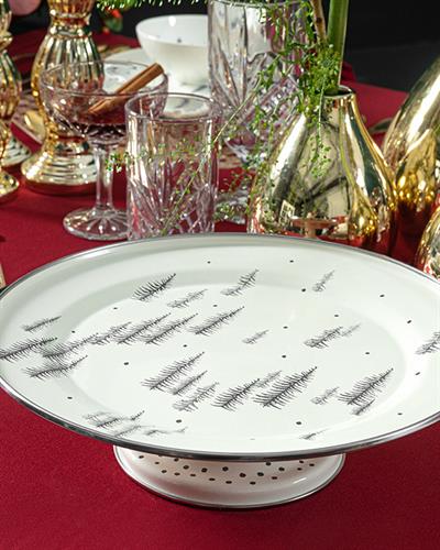 Pine Tree Band Фанус За Кекс Емайлиран, Зелено, 31 Cm