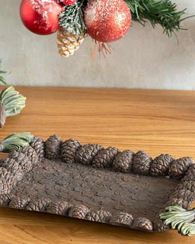 Pine Tree Forest Декоративна Табла Полирезин, Кафяво, 0