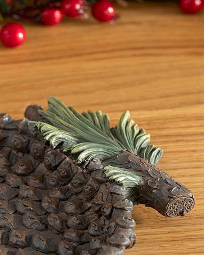 Pine Tree Grain Декоративна Чиния Полирезин, Кафяво, 25X13,8