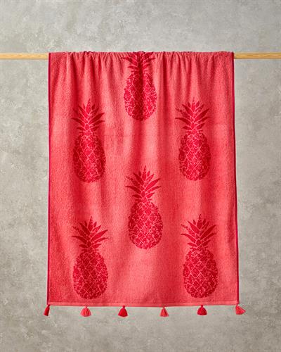 Pineapple Кърпа За Плаж Боядисани кадифени нишки Памучен 90x150 cm Цикламен