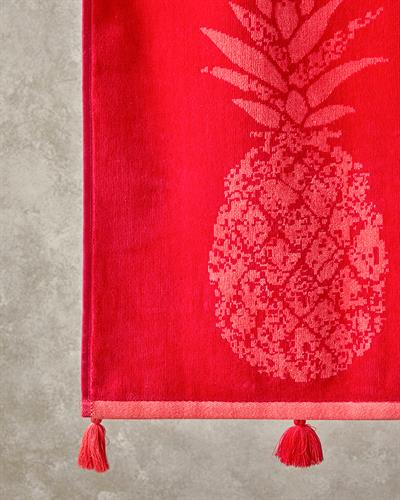 Pineapple Кърпа За Плаж Боядисани кадифени нишки Памучен 90x150 cm Цикламен