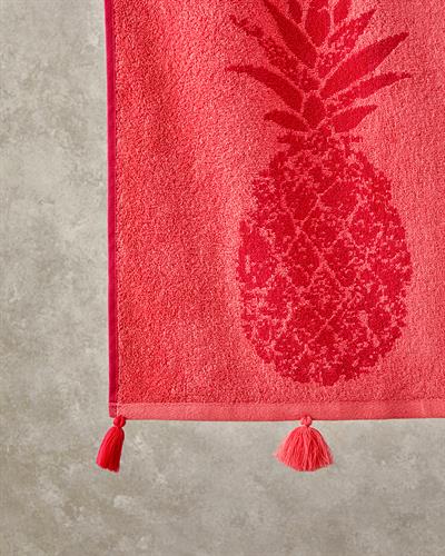 Pineapple Кърпа За Плаж Боядисани кадифени нишки Памучен 90x150 cm Цикламен