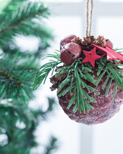 Pinecone Изкуствено Цвете 8 cm Червен