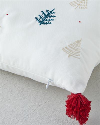 PineJoy Декоративна Възглавница С бродерия 33x50 см Екрю