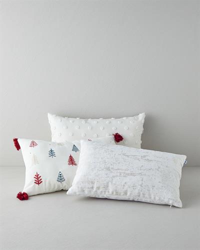 PineJoy Декоративна Възглавница С бродерия 33x50 см Екрю