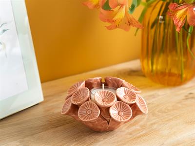 Pink Flowers Декоративен Предмет Розово, 12 X 11,8 X 6 Cm