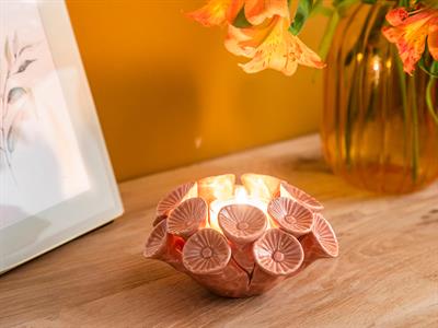 Pink Flowers Декоративен Предмет Розово, 12 X 11,8 X 6 Cm