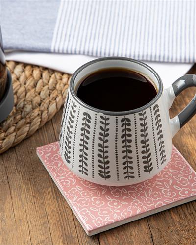 Pink Plaid Подложка За Чаша Керамика, Розово, 11 Cm