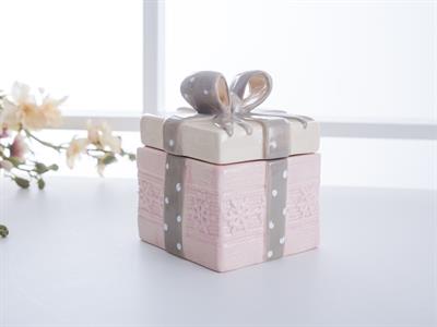 Pink Ribbon КУТИЯ ЗА СЪХРАНЕНИЕ С капак квадратно Керамичен 11,8x11,8x14,0 cm Pink
