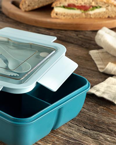 Pinoli Plastic Lunch Box 17x17x7 cm Blue