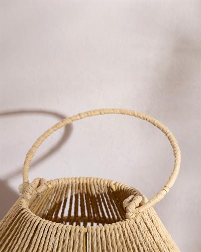 Plaid Knitting Lantern Natural - Black