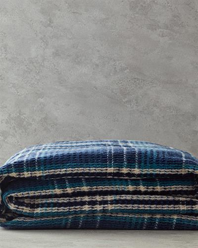 Plaid Waffle Scotch For One Person Blanket 150x200 cm Blue