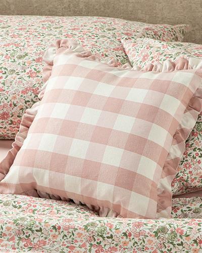 Plaid Декоративна Калъфка За Възглавница Тъкан, Памучен, Розово, 45 X 45 Cm