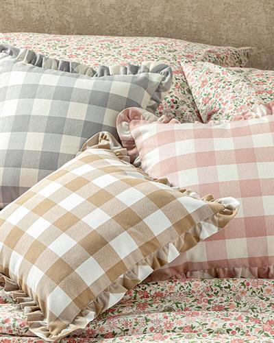 Plaid Декоративна Калъфка За Възглавница Тъкан, Памучен, Бежово, 45 X 45 Cm