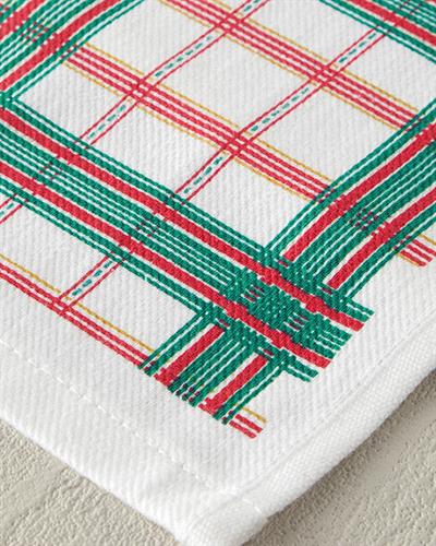 Plaid Check Кърпа За Сушене Памук 30x50 см Червен