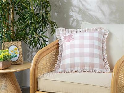Plaid Joy Декоративна Калъфка За Възглавница Памучен Полиестер, Прах, 45 X 45 Cm