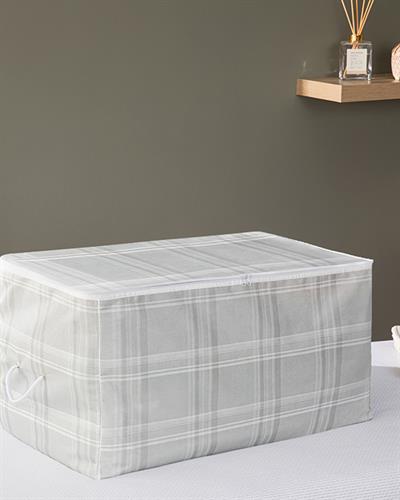 Plaid Lines Saddle Bag 74x46x46 cm Gray